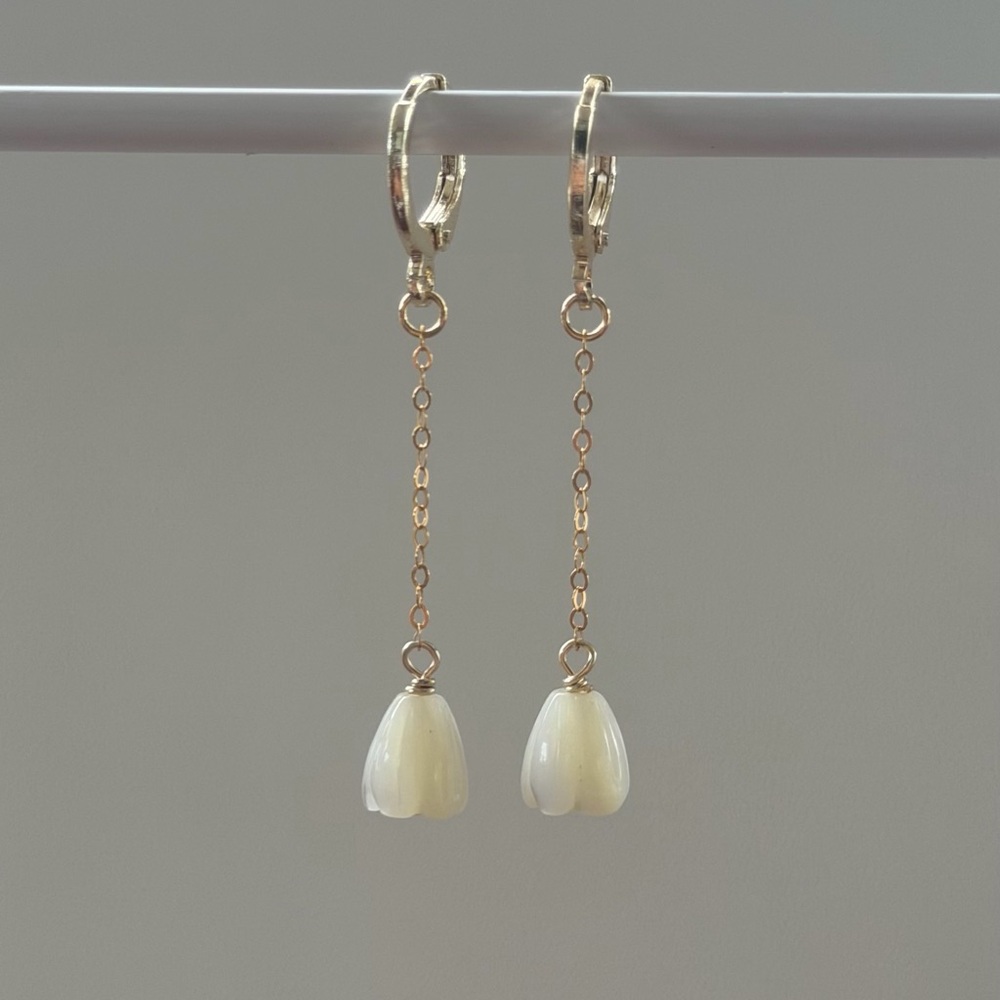 Mother of Pearl Pikake Drop Earrings